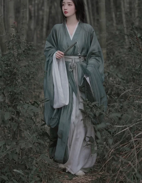 清冷系汉服女原创魏晋制南北朝直裾古装仙气飘...