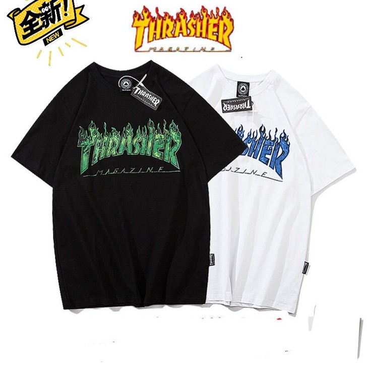 王一博同款thrashe火焰短袖T恤男女i...