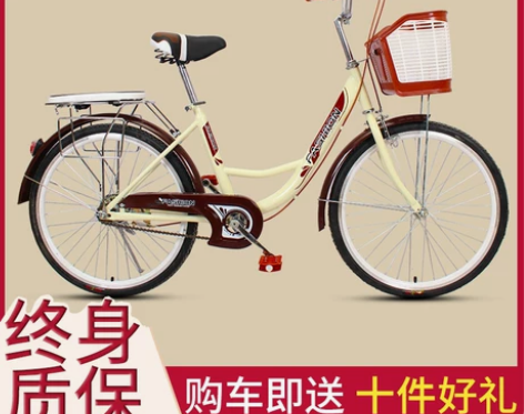 自行车女式通勤单车老式代步轻便普通公主学生...
