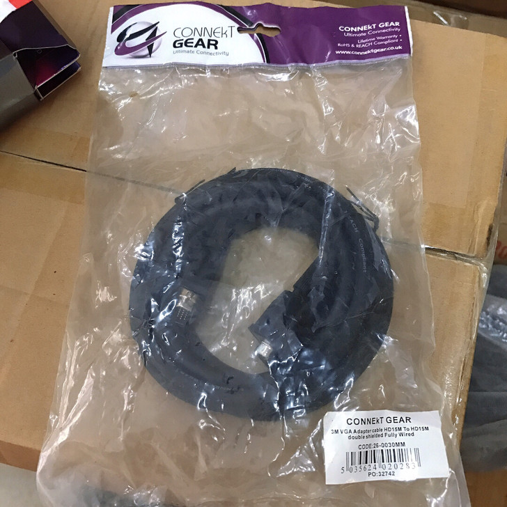 3米原装亚马逊全铜VGA线15针显示器配机...