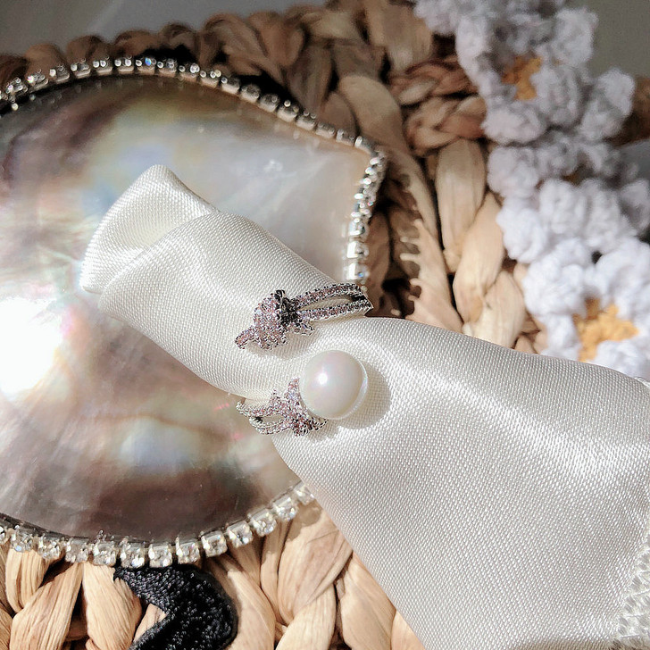 韩国简约镂空网红开口金银钻石抖音戒指女 日...