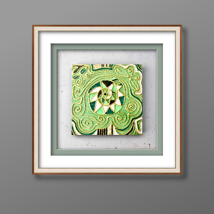 99元三幅。沥粉工艺画纯手绘现代几何装饰画...