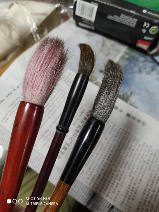 老毛笔3只老书法毛笔,