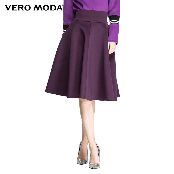 VeroModa挺括A摆拼接伞裙半身裙 1...