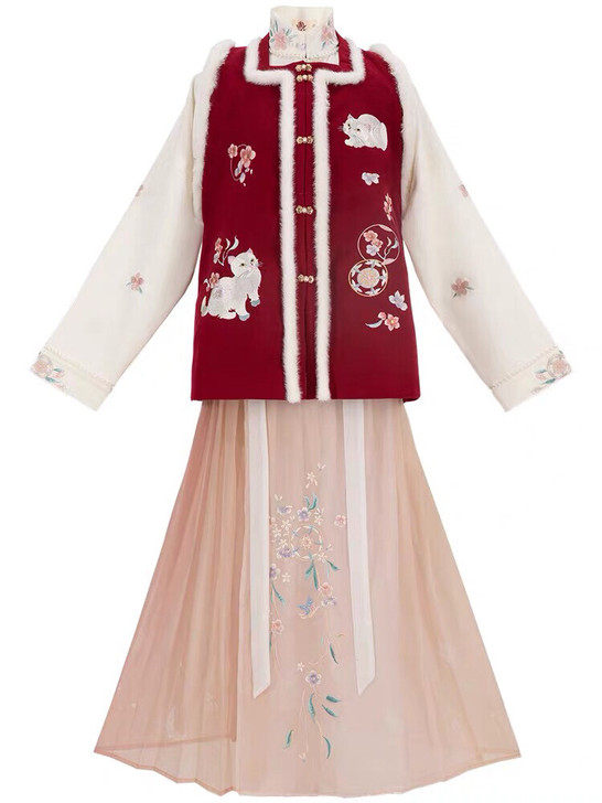 出9成新汉尚华莲汉服苏达明制汉服刺绣立领L...