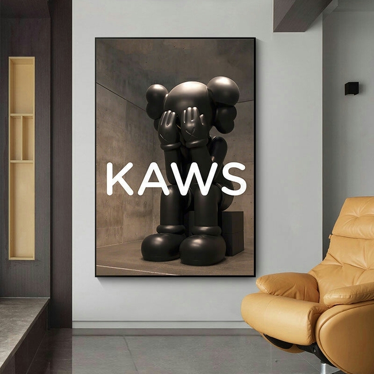 Kaws挂画暴力熊客厅沙发轻奢现代简约装饰...