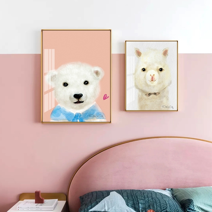 包邮底光牌儿童房装饰画现代简约风晶瓷画油画...