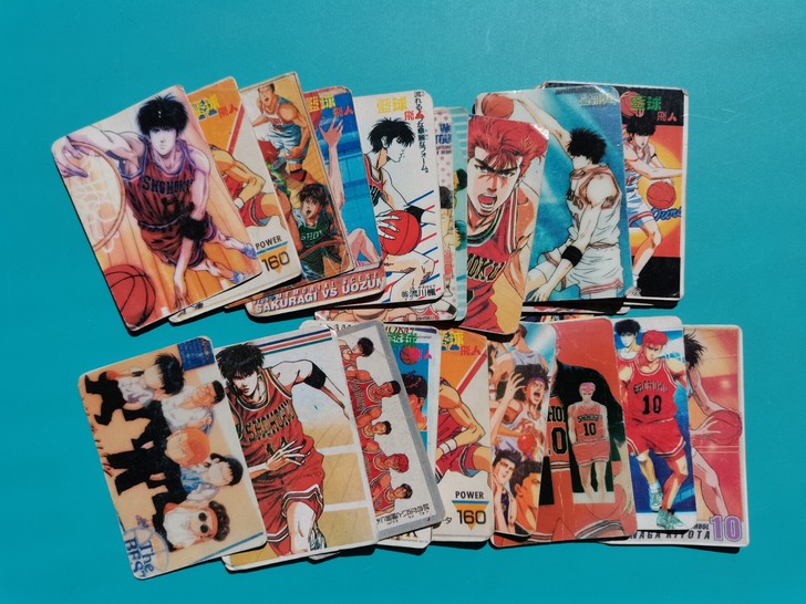 90年代，灌篮高手篮球飞人动漫卡片一组