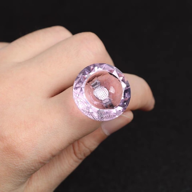 水晶钻石纹绣指戒