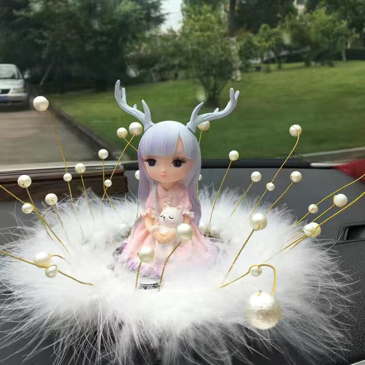 汽车内装饰品摆件一路平安车上创意个性女神款...