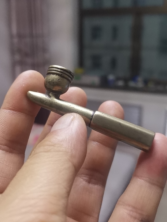 清代白铜烟头，正常使用，