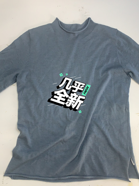 9.9包邮 夏装韩版女装修身显瘦蓝色针织衫...