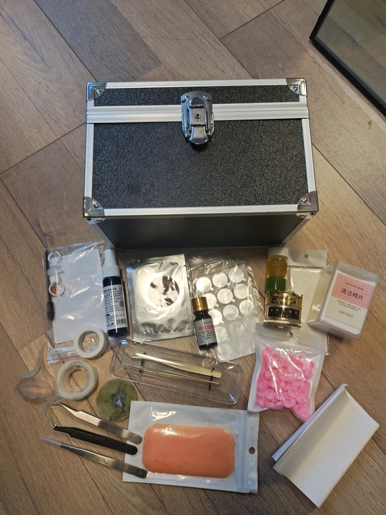 美睫工具、开花镊子、睫毛嫁接工具箱、角蛋白...