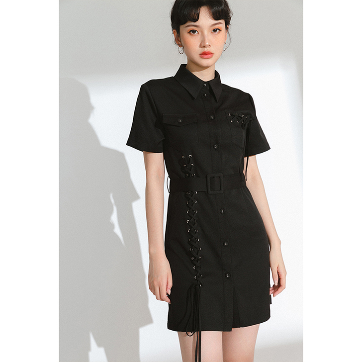 LOVEHEYNEW小黑裙赫本风可盐可甜连...