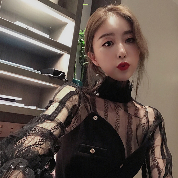 ByYou 新款很仙洋气蕾丝打底衫女长袖内...
