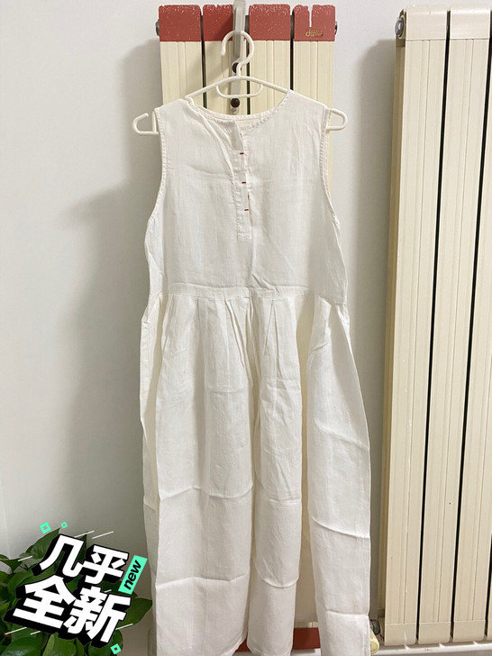 子陌长裙，米白色无袖