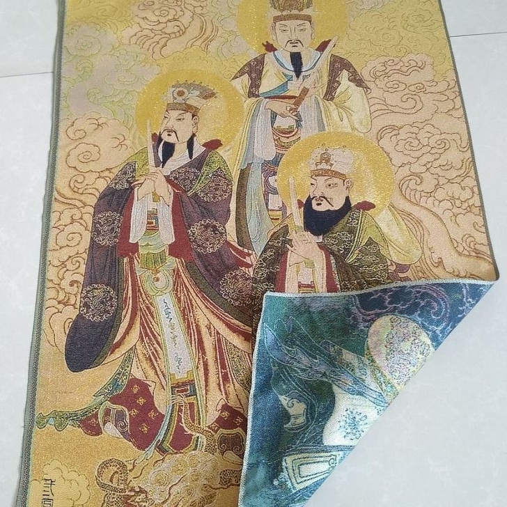 高档礼品唐卡画 中堂画织锦绣丝绸绣 仙鹤寿...