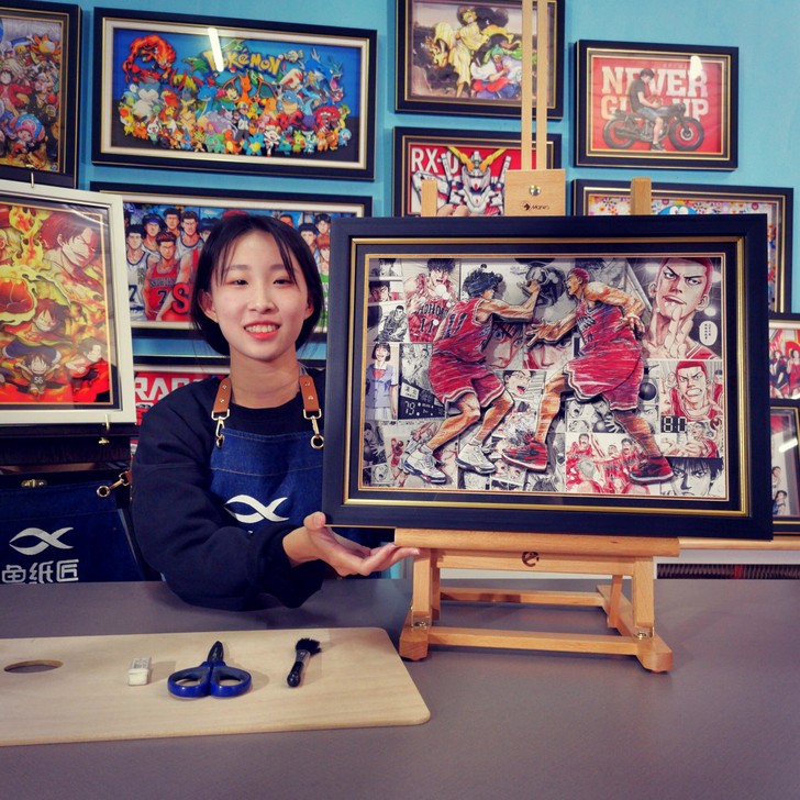 灌篮高手手工纸艺立体画装饰艺术画 海报模型...