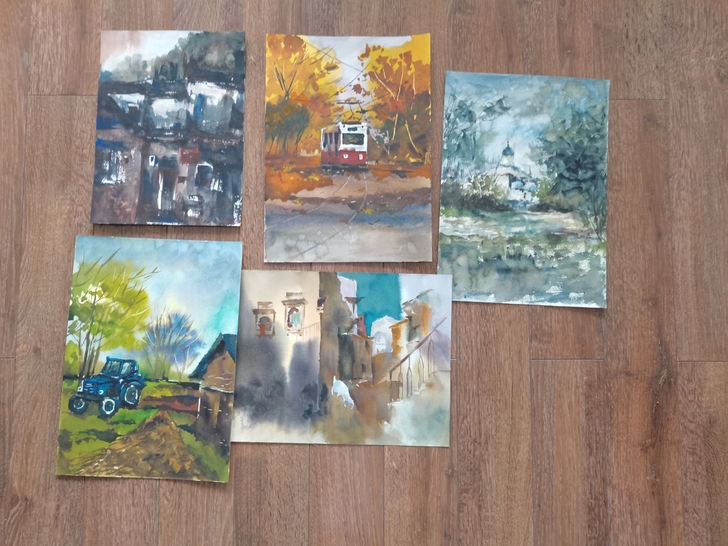 水彩画作品8k风景40可定制约稿8k16k...