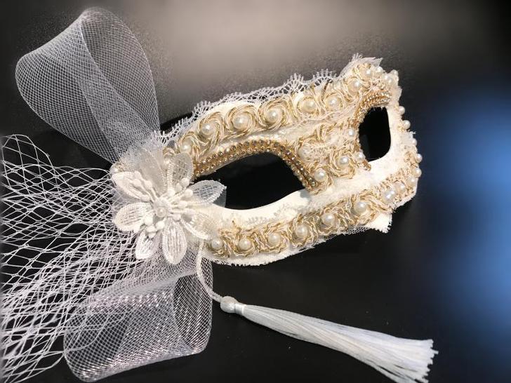 假面舞会 派对美女公主款米色手工万圣节舞台...