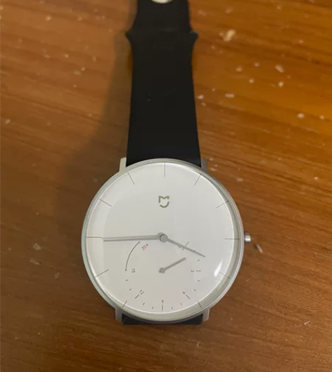 米家智能蓝牙石英表 可记步，同步手机时间，...