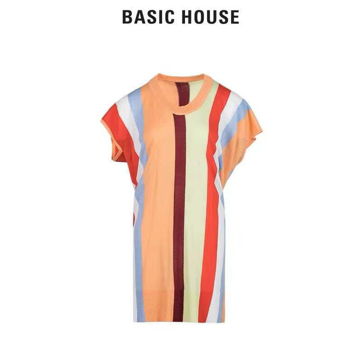 百家好 韩单 宽松时尚 条纹针织衫