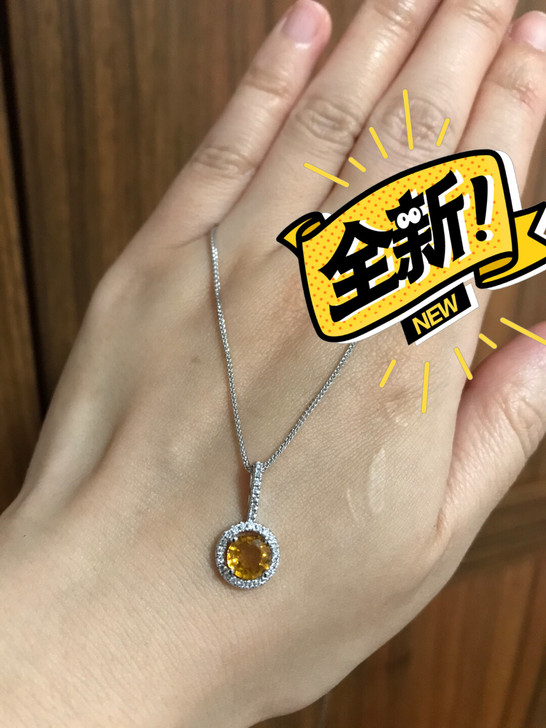 黄蓝宝钻石吊坠，主石1ct，配钻0.17c...