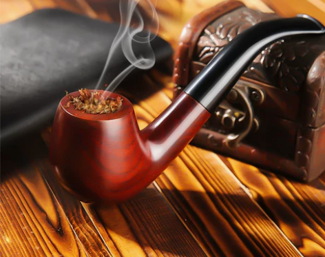 ZOBO正牌烟斗黑檀木手工烟斗弯式烟丝斗过...