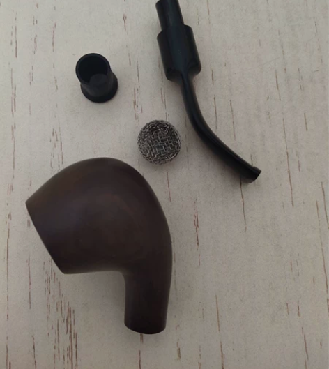 石楠木烟袋斗，可装滤芯，全新阻燃网，送橡胶...