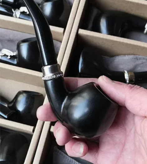 黑紫光檀原木手工精制烟斗  9mm过滤芯可...