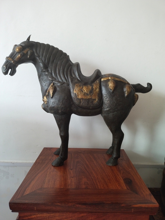 精工制造鎏金镶嵌铜马 看好图片下单售出不退...