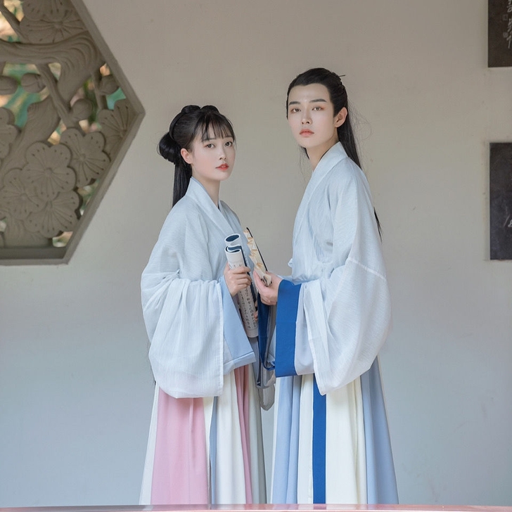 原创汉服晋制交领三件套齐腰一片式