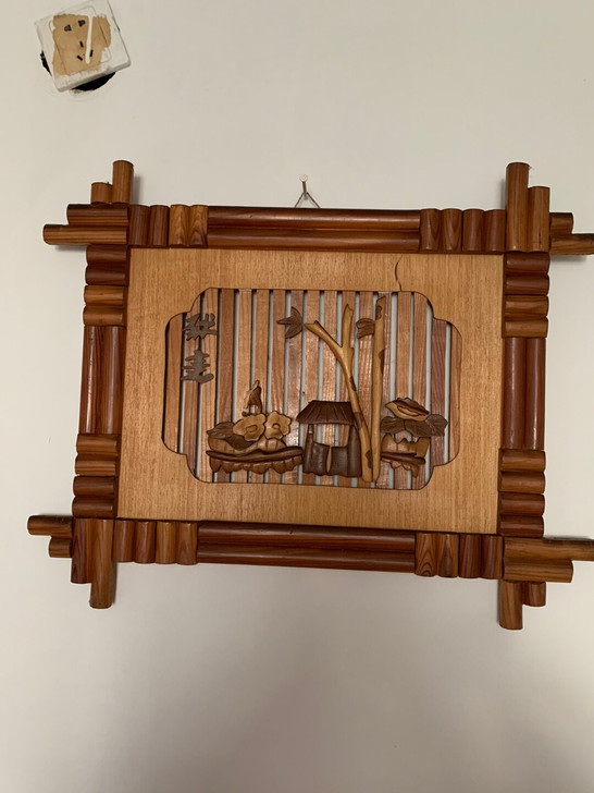 木制画（长55厘米，高43厘米）自提。不退...