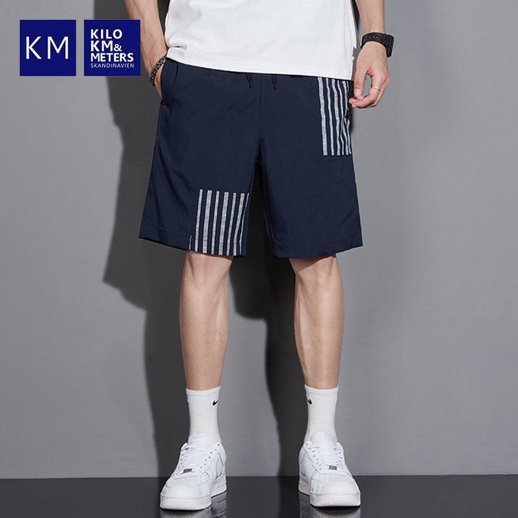 KM品牌男装休闲短裤男士五分裤夏天潮流百搭...