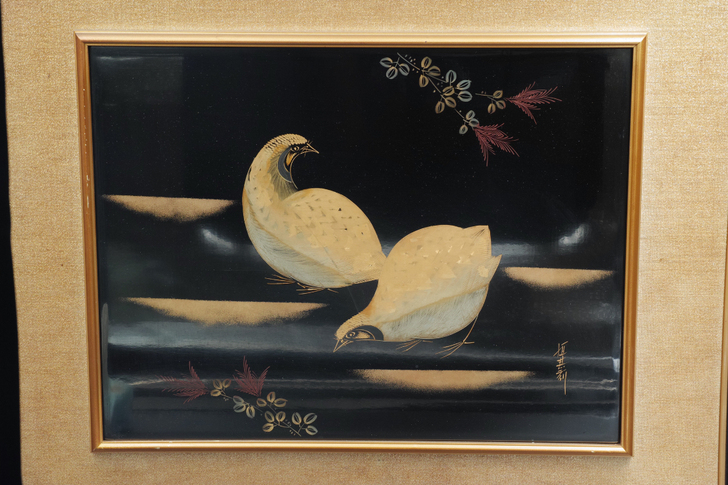 漆额副 轮岛涂 漆画屏 装饰画 装饰框 沉...