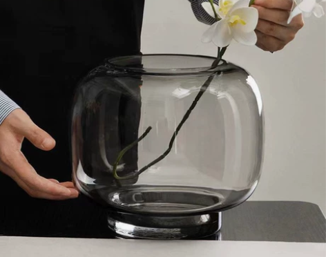 #格调花瓶摆件 轻奢花瓶装饰摆件原色玻璃透...