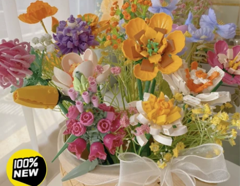 【永不凋谢的花 厂家直供】积木花束装饰永生...