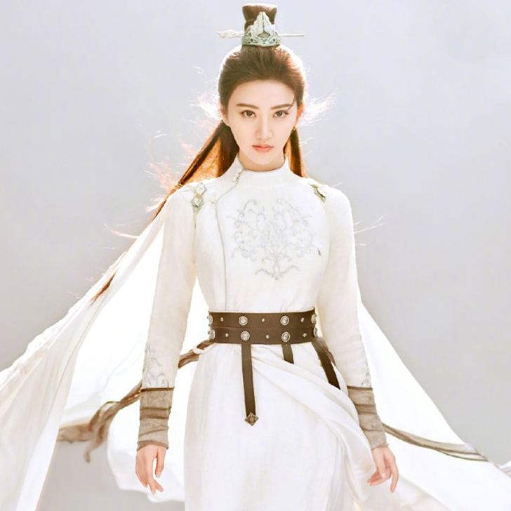 电视剧火王之破晓之战景甜同款古装白色武侠装女