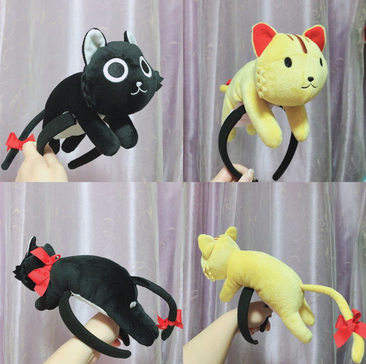 仙境传说RO 猫咪发箍头箍黑猫黄猫两个 心...