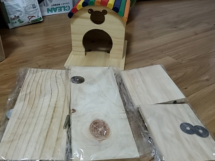 全新龙猫跳板，2块长板，2块短板，一个木窝...