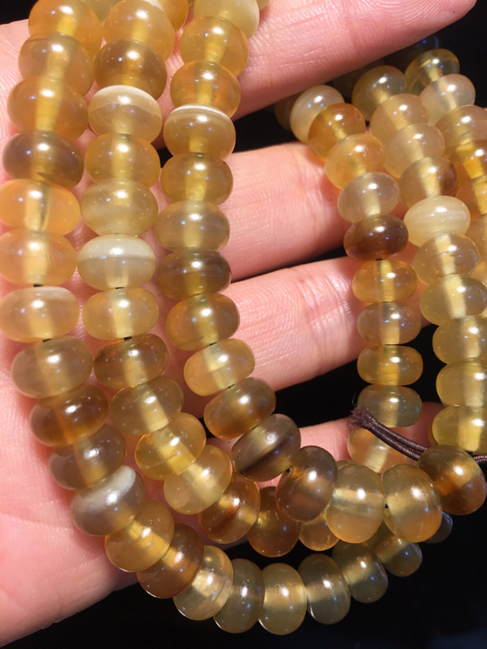 牛角算盘珠108佛珠，工艺精美，包浆厚重，...