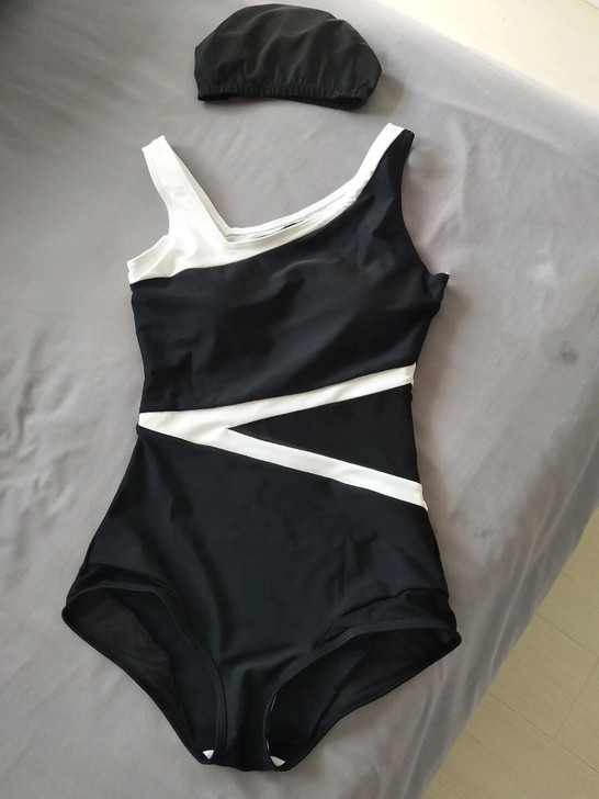 DK连体运动型女士游泳衣保守遮肚子丰臀