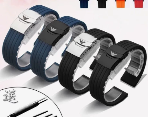 阿玛尼手表带柔软硅胶防水防汗ar2447 ...