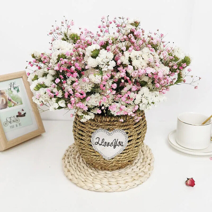 特价干花勿忘我满天星干花花束客厅装饰软装必...