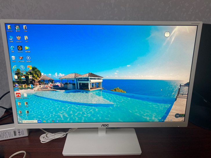 Aoc24寸直面显示器 橙色如图95新 接...