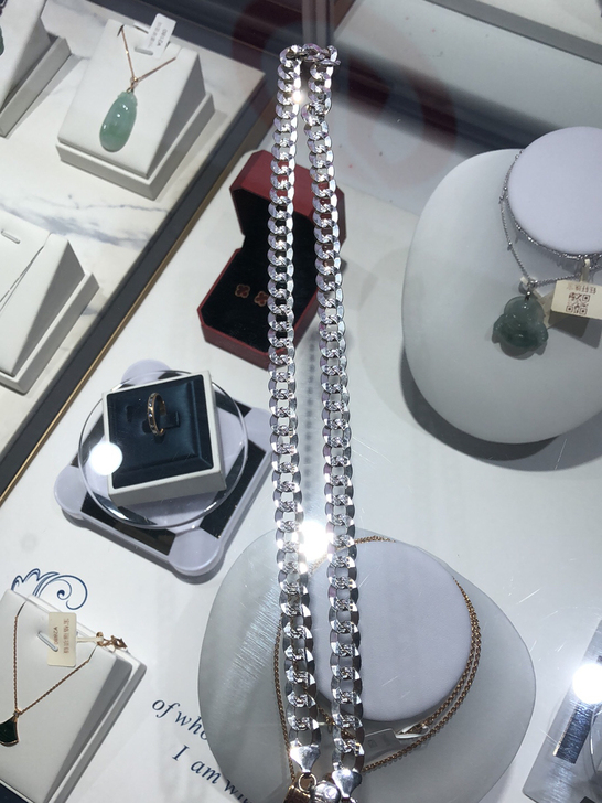 AU750男士项链、意大利工艺、按克出一克...