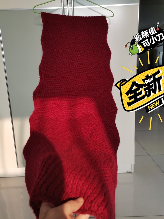 复古红围巾