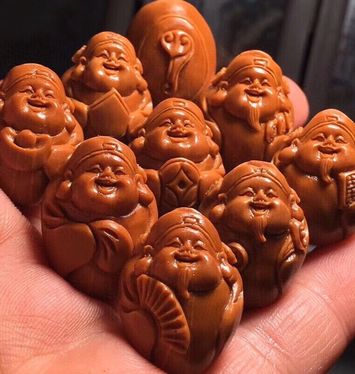 橄榄核鲨鱼背财神手串短圆手链橄榄核八大财神...