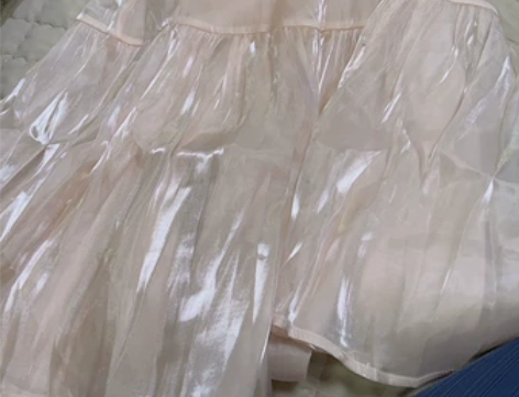 定制款人鱼姬流光重工钉珠粉色连衣裙 s码...