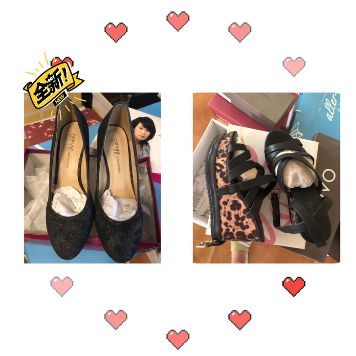 达芙妮 专柜正品坡跟单鞋牛仔布松糕底厚底凉...